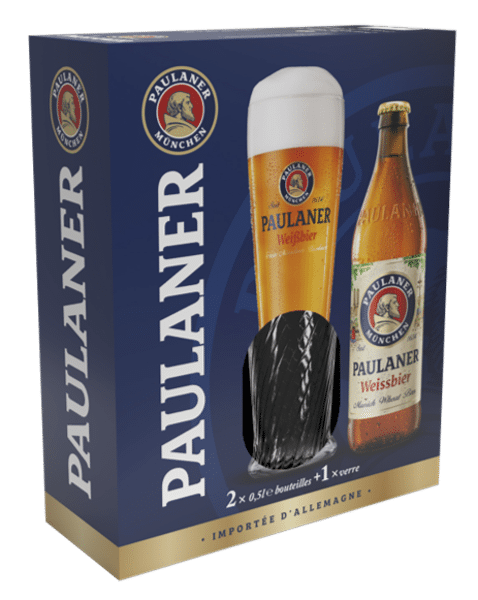 PAULANER HEFE-WEISS 2X50CL + 1 VERRE