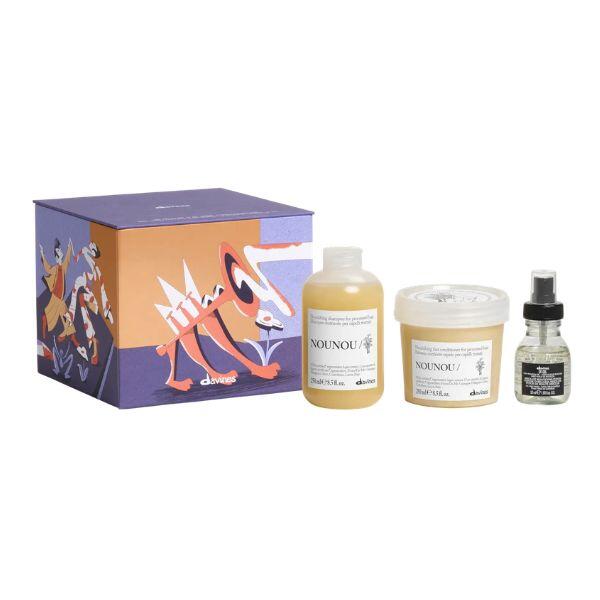 Davines Nounou Trio Shampoo, Conditioner, Oi oil