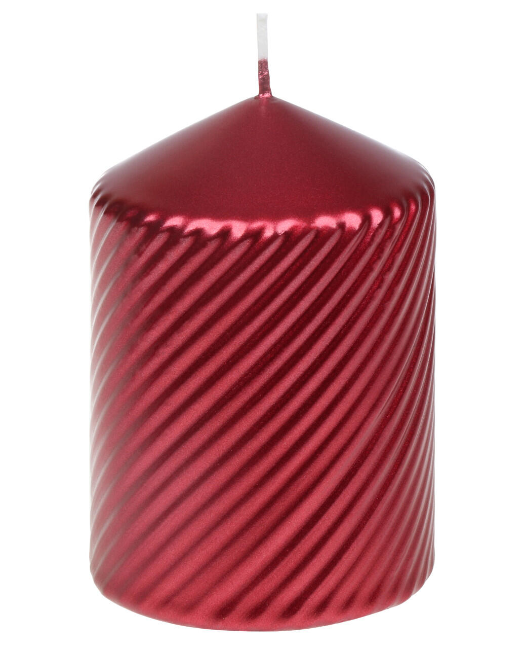 Steinhart pillar candle Brissago, 6.6 cm diameter x 10 cm tall, ruby red