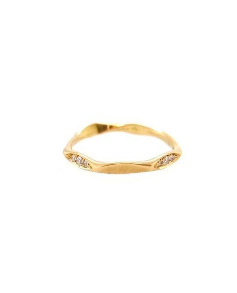 Bague alliance or jaune 18K avec 0.08ct diamants naturels