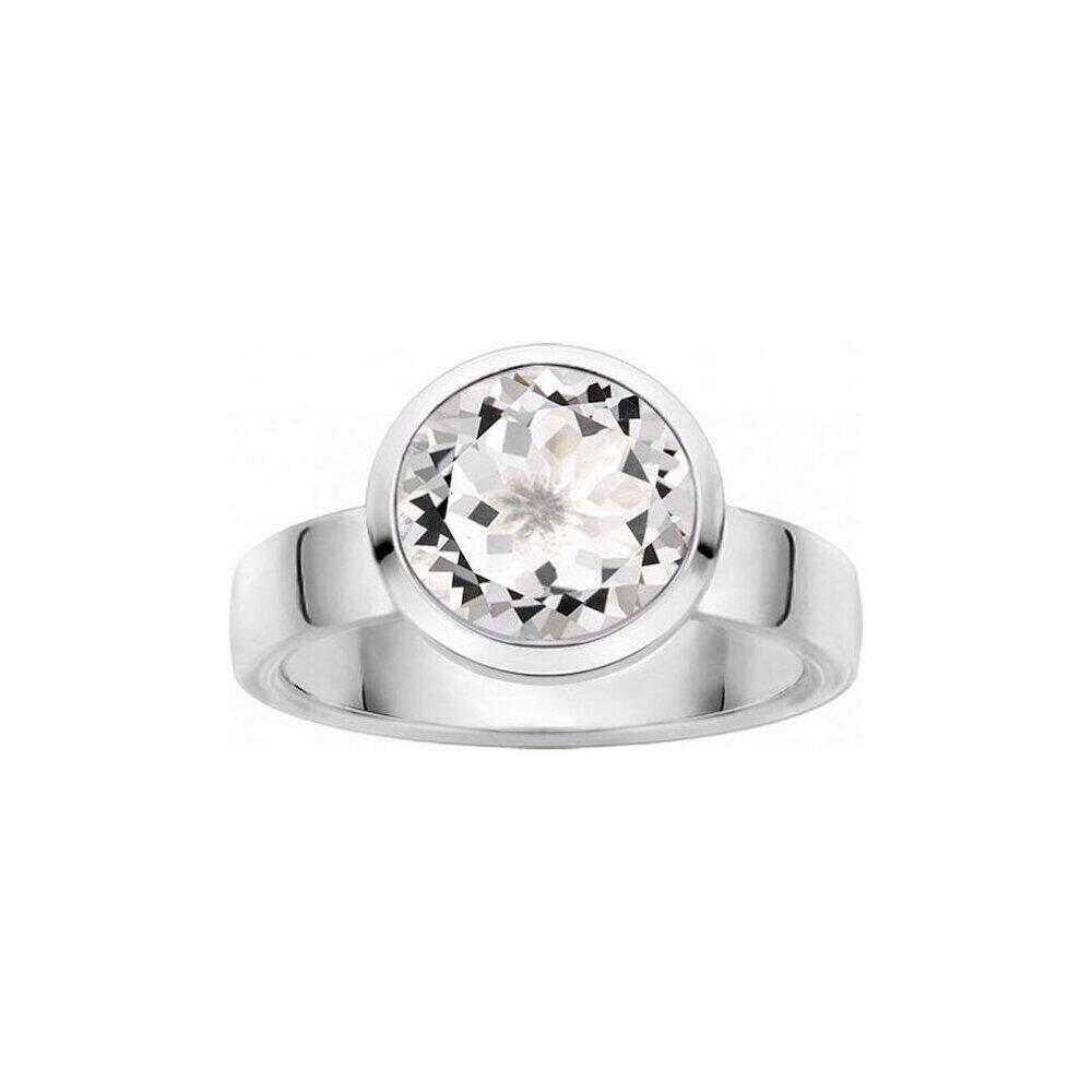 Quinn - Silver ring with white topaz - 021803620 - Ring size 56