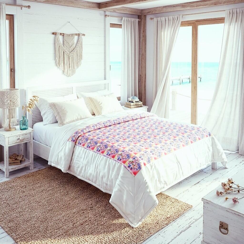 Luxuriöse Pastel Dreams Satin-Quilt (200×200 cm)
