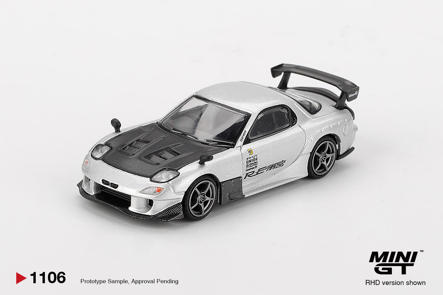 Mini GT - #MGT01106-L - Mazda RX-7 RE-Amemiya - Silver Metallic - 1/64