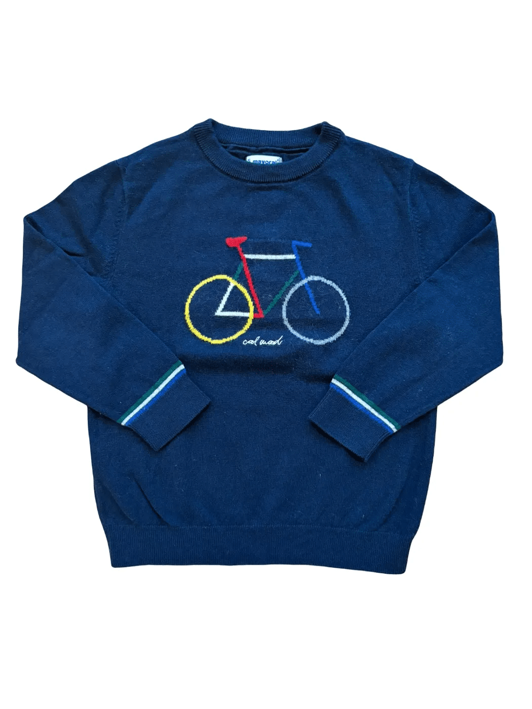 Mayoral Pull bleu marine motif vélo (5 ans / 110 cm)