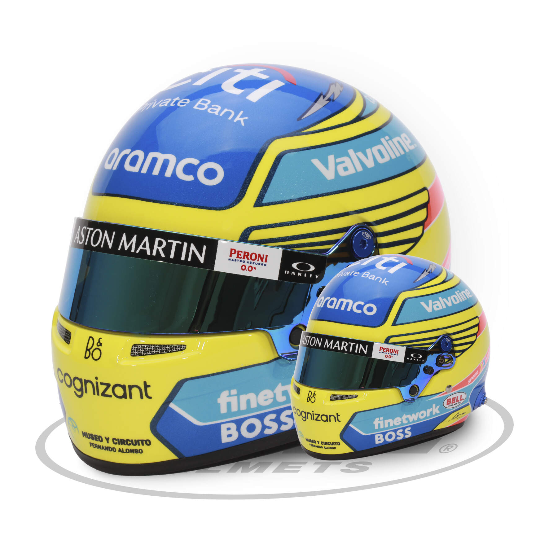 Mini-casque Bell Fernando Alonso 2025, échelle 1:2 - Réplique officielle