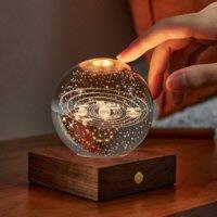 G025SO: Amber Crystal Light 3D Laser Solar System