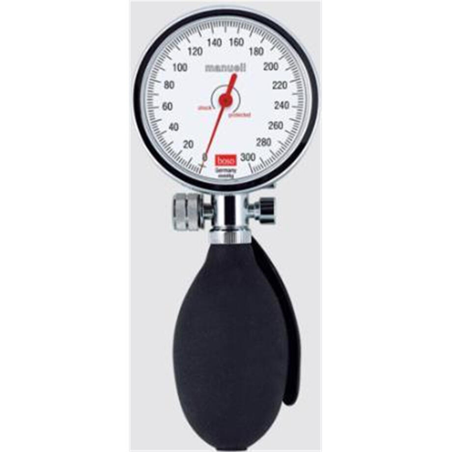 Tensiometre boso-manuel Ø60mm, tuyau double, avec brassard velcro lavable en couleur bleu