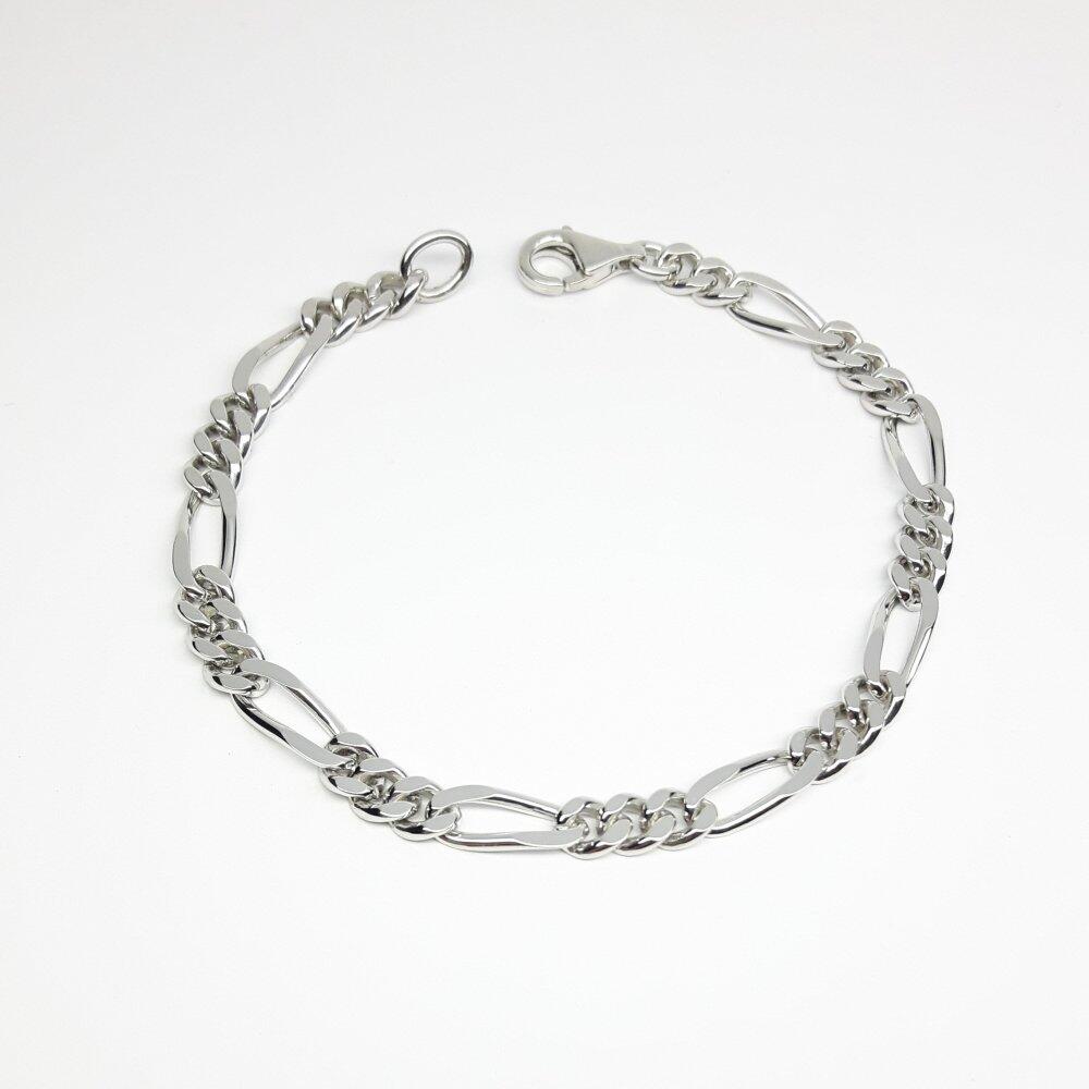 Armschmuck 'Figaro' aus 925er Silber massiv. Länge 20cm. Breite 5,3mm.