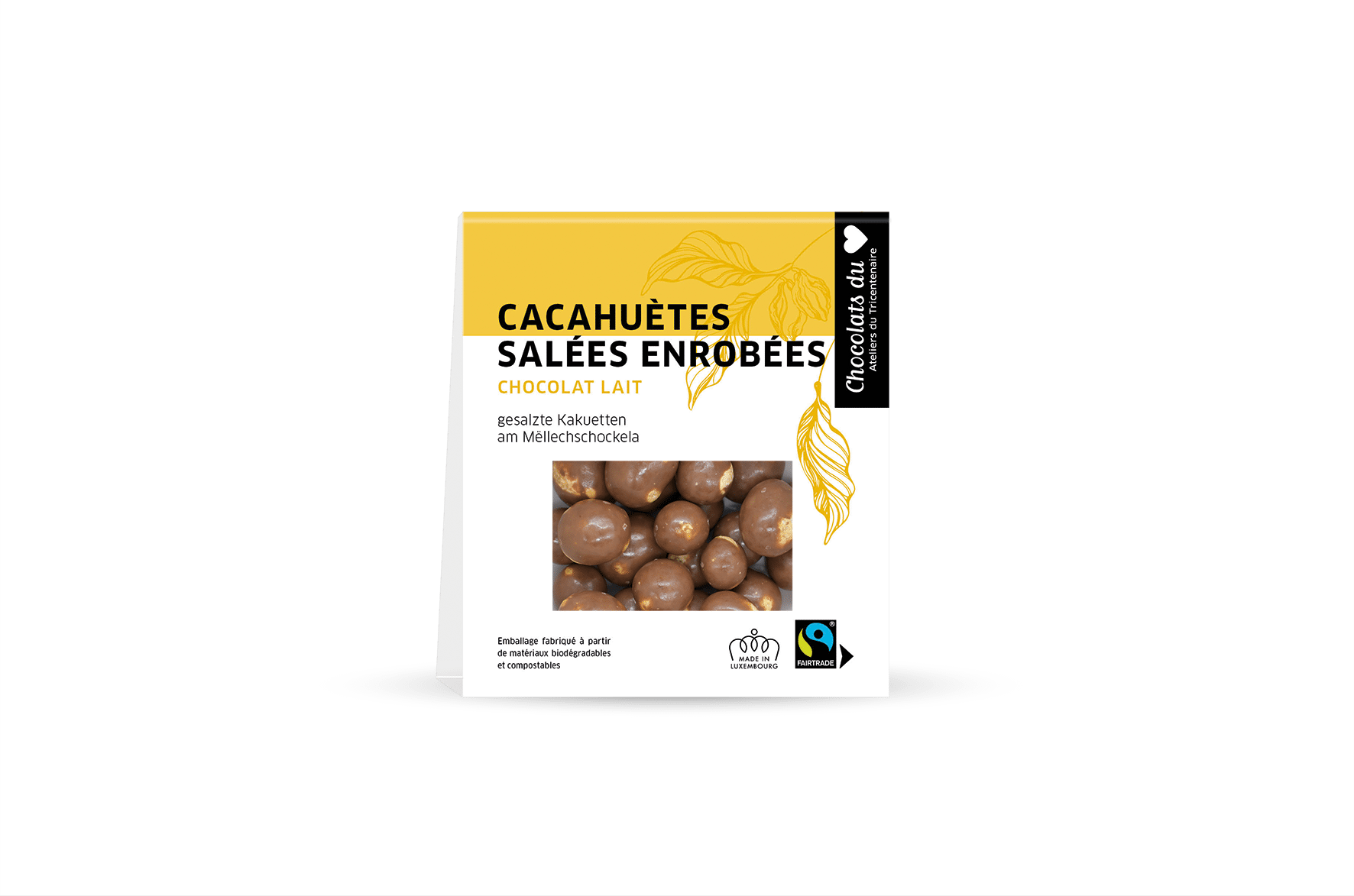 Salted peanuts coated with Fairtrade milk chocolate (80gr)