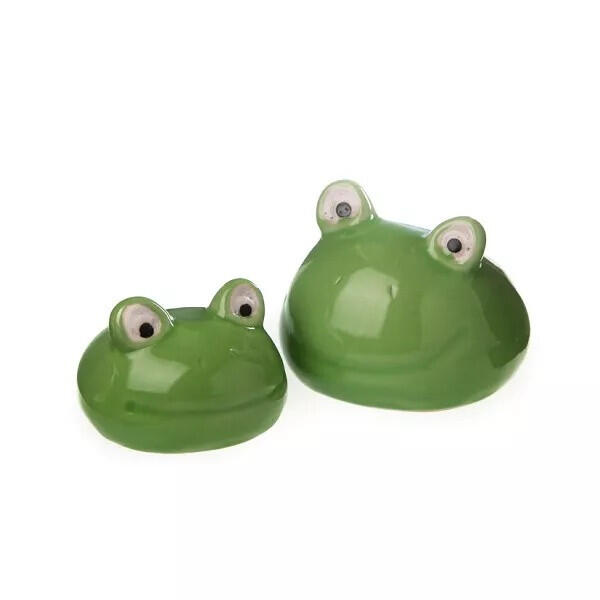 Flamingo decorative figure, swimming frog, 4-6 cm, green