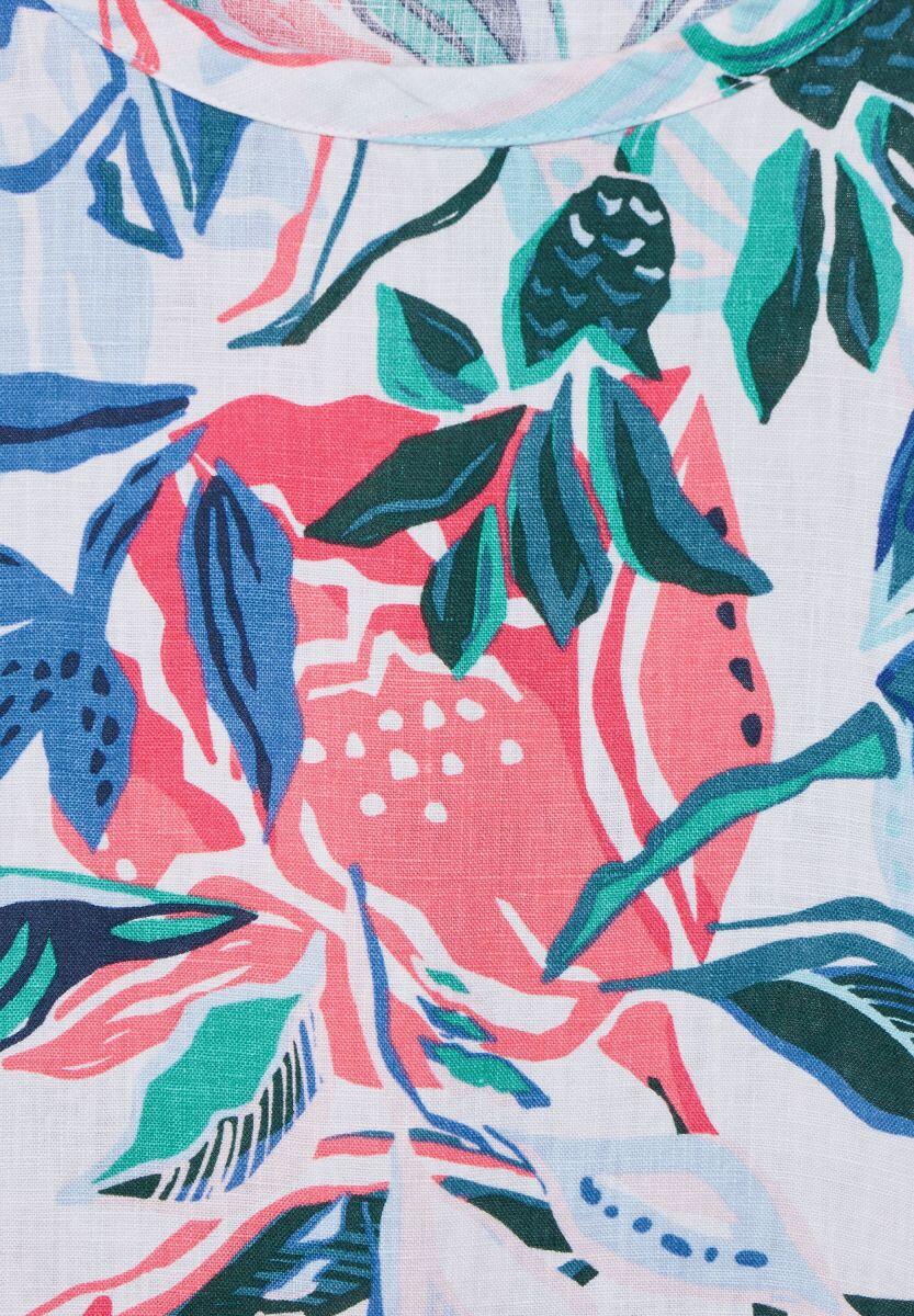 Cecil Leinenkleid mit Blumenprint - | Letzshop weiß/pink/blau