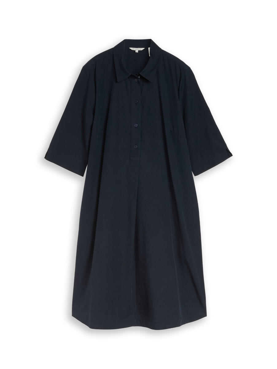 Robe chemise ample à manches trois-quarts