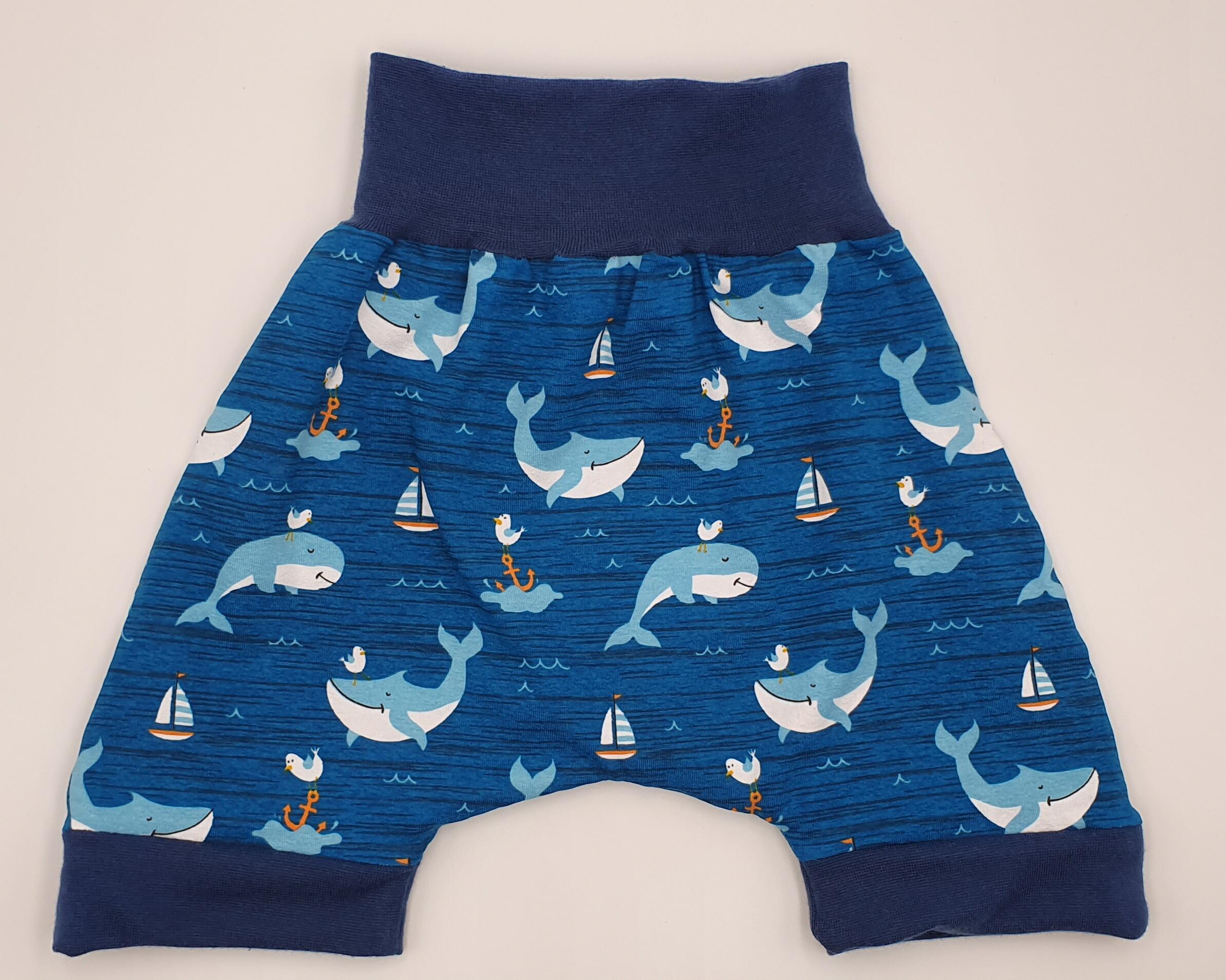 Mixed reversible shorts "Whales 