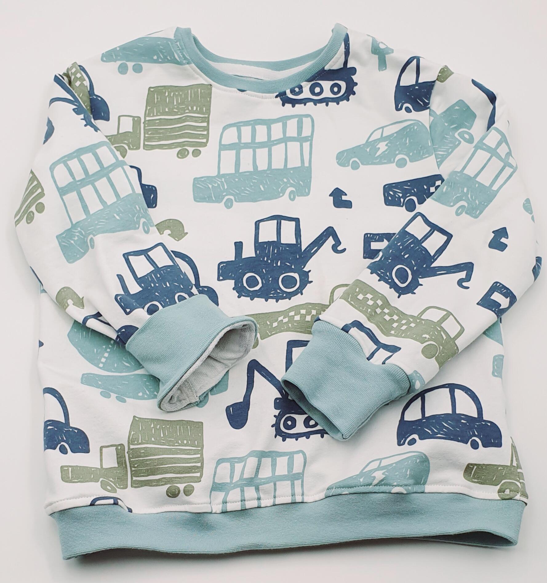 Pull col boutonné "camions et cie"