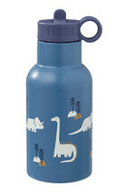 FRESK Nordic Flask stainless steel thermos bottle 350ml, 2 closures, retractable straw + thermos closure, color: Dino