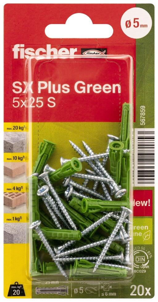 Fischer Spreizdübel SX Plus Green 5.0 x 25 mm - 20 Stück