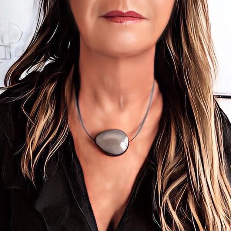 Collier avec Noix de Tagua - argent clair 