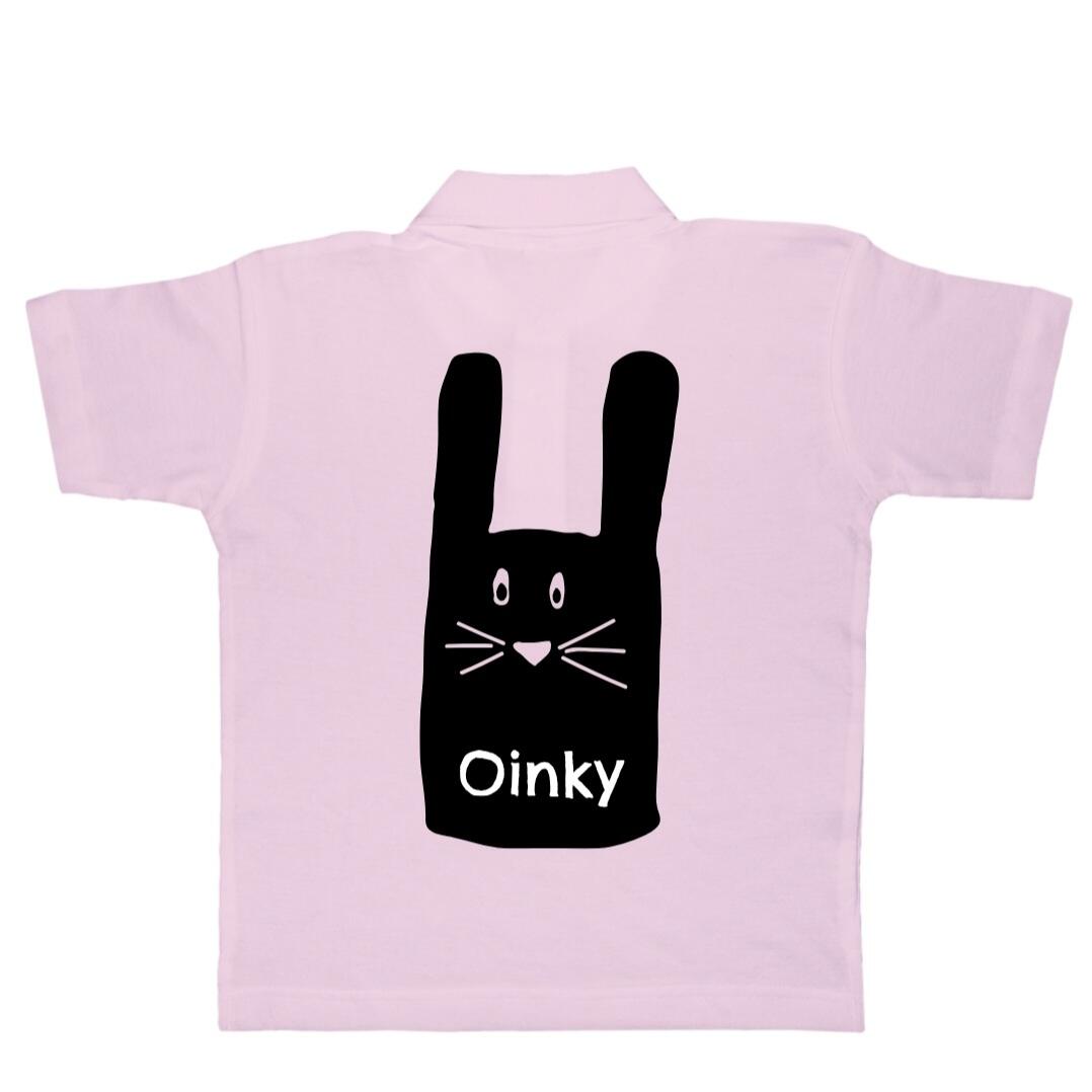 Rosa Kinder Poloshirt: Oinky
