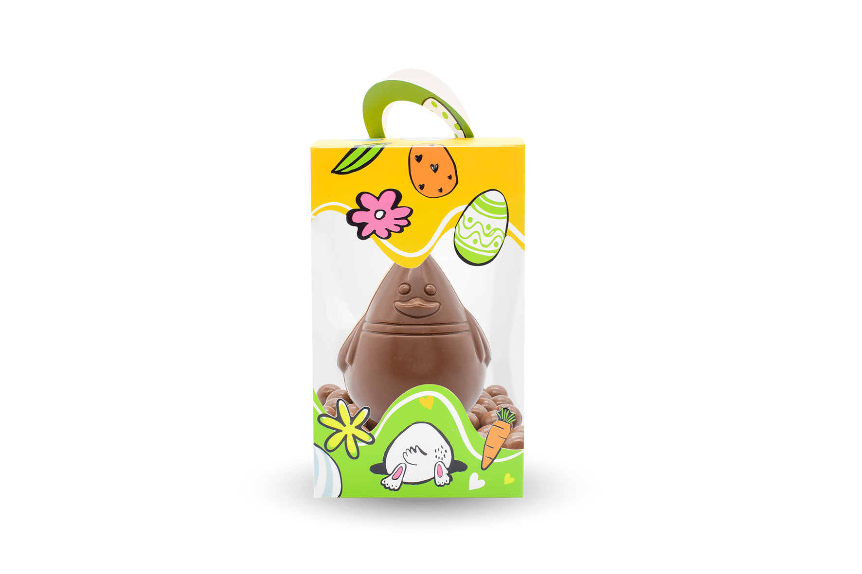 Ostern – Montage Henne cot cot für Kinder, Fairtrade-Schokolade 185 g.