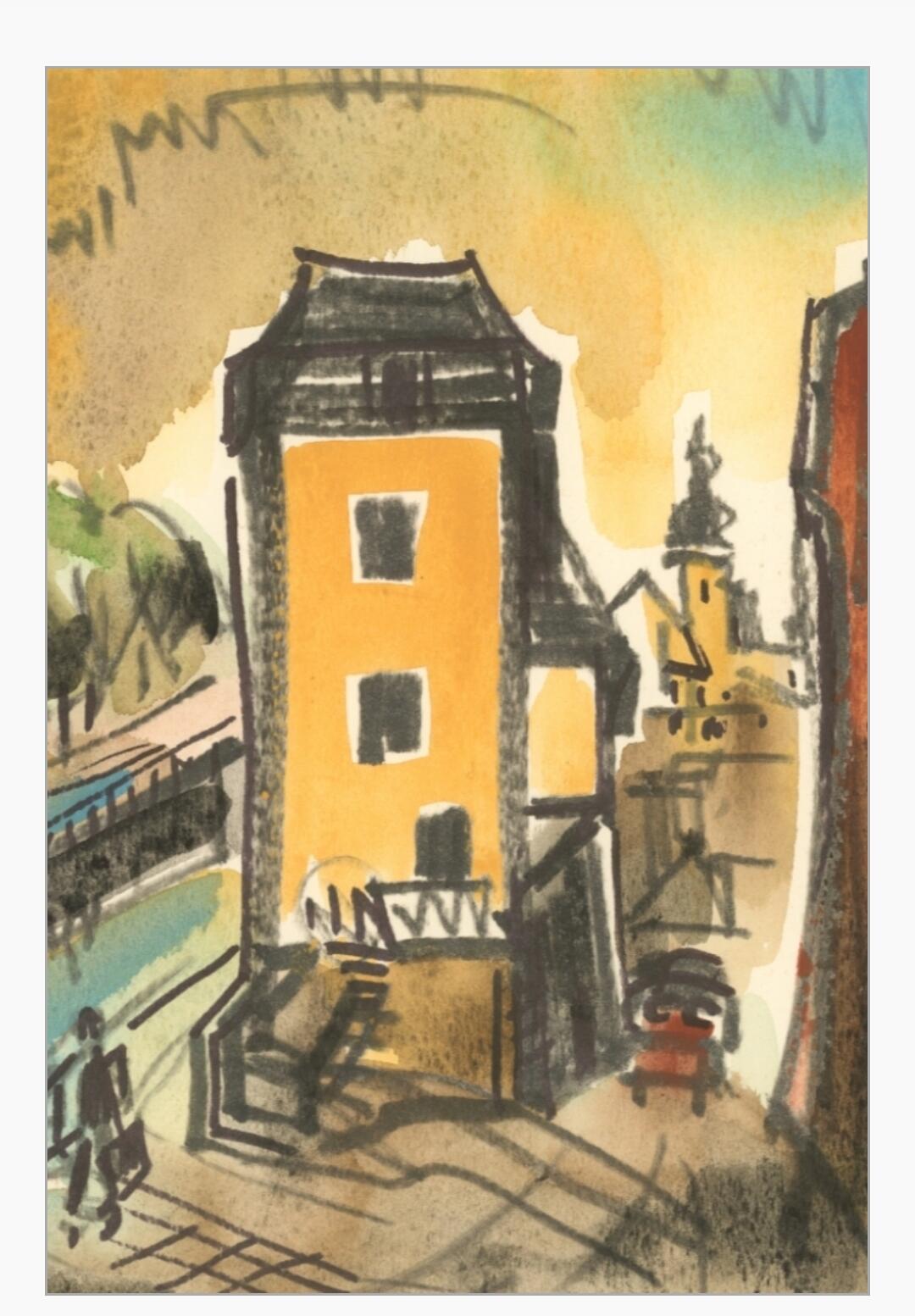 Limited Edition Gallery Print 60x90 cm (Montée de Clausen, Jean-Pierre Calteux 1911-1983) 
