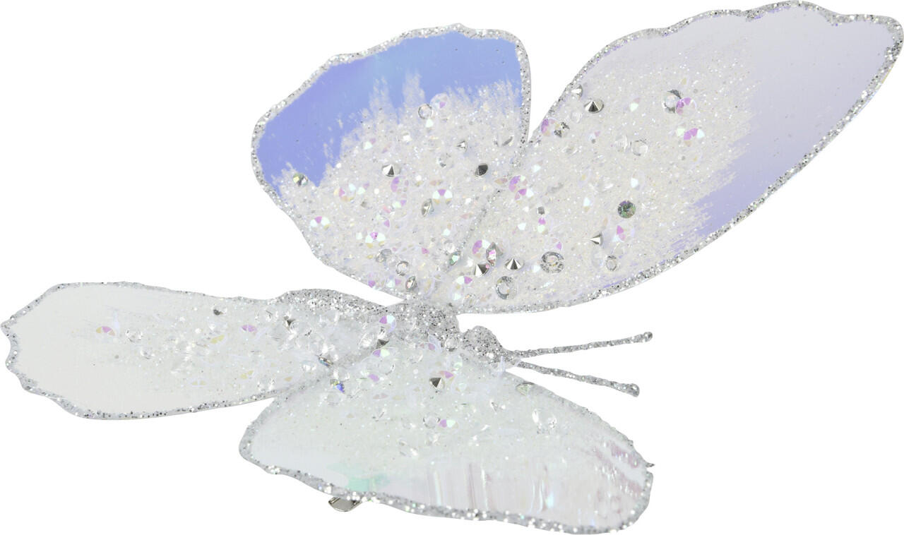 Decoris decorative butterfly figurine, 2 x 16 x 16 cm, blue