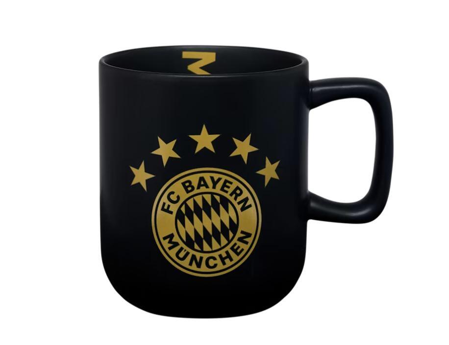 Tasse FC Bayern München Noire - Céramique, Logo Imprimé - Capacité 0,30L - Pour Fans Officiels