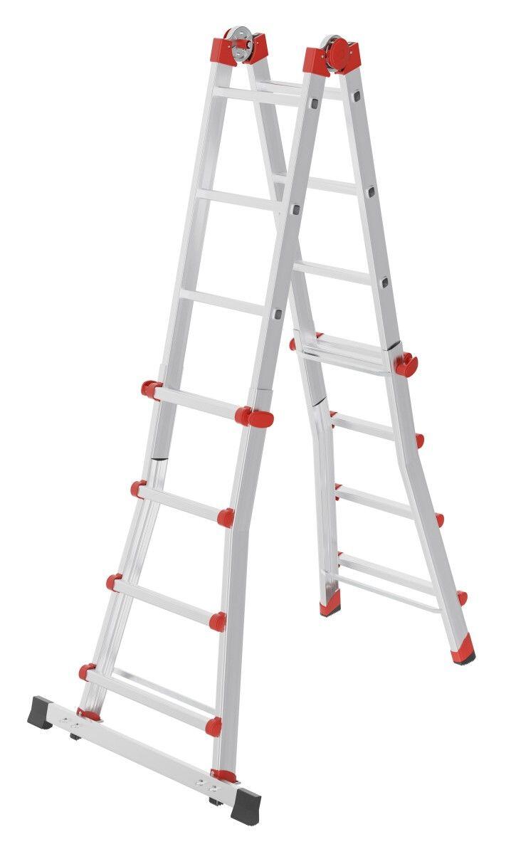 HAILO M80 Die variierbare Aluminium-Multifunktionsleiter 4 x 4 sprossen