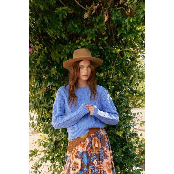 Jaase Sweater Floral Twilight royal blue S/M M/L 3147