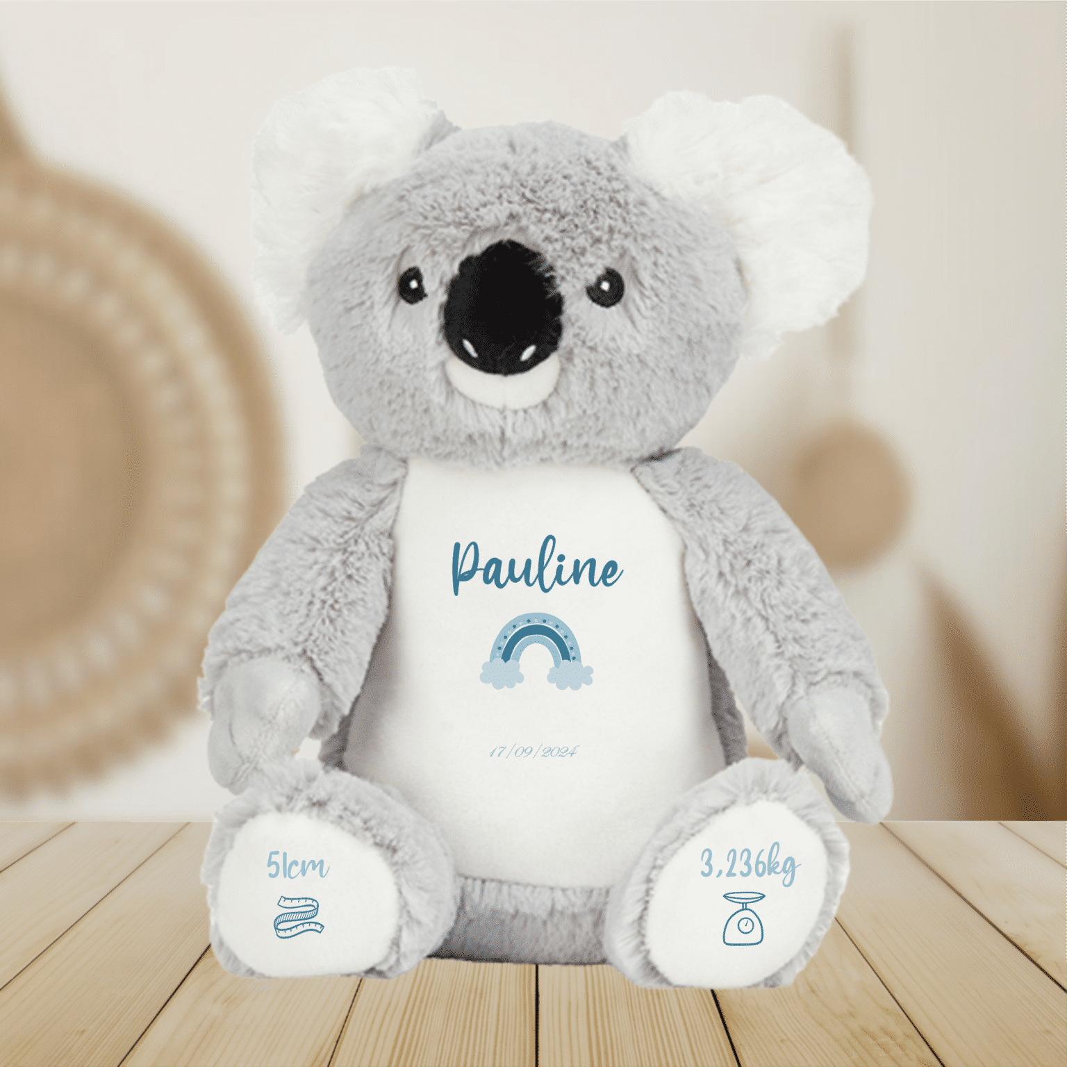 Koala Kaotico: Personalized newborn plush