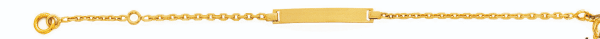 # 15cm 18K yellow gold baby bracelet with rectangular plate