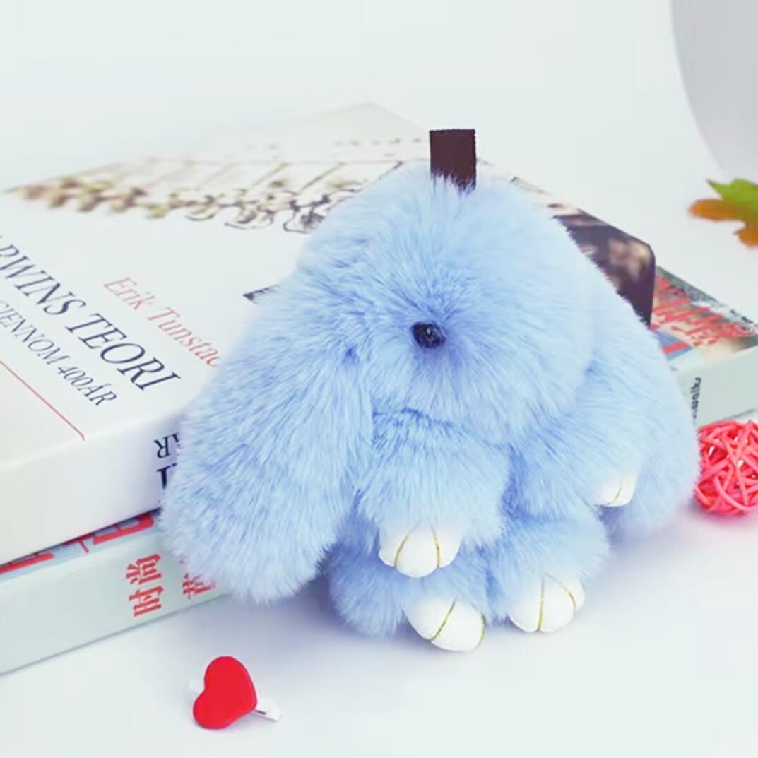 Super flauschiges kawaii echtes Fell Pompom-Häschen: Oinky (15 cm)