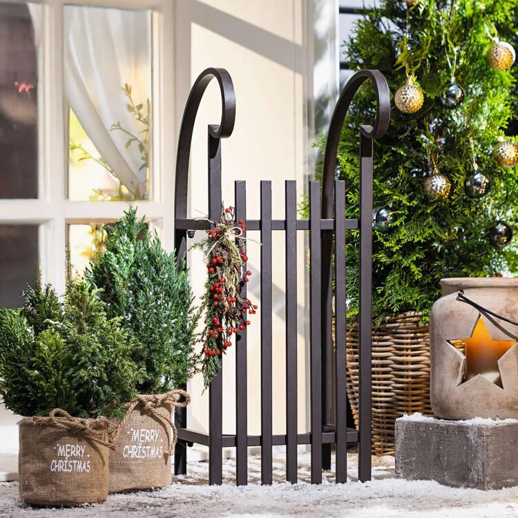 Deko Schlitten Metall 80 x 32 x 34 cm - Winter