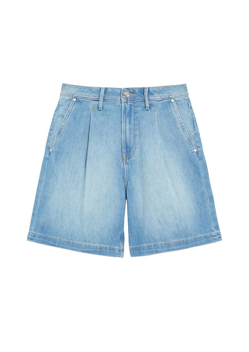 Jeans-Bermuda mit Falten