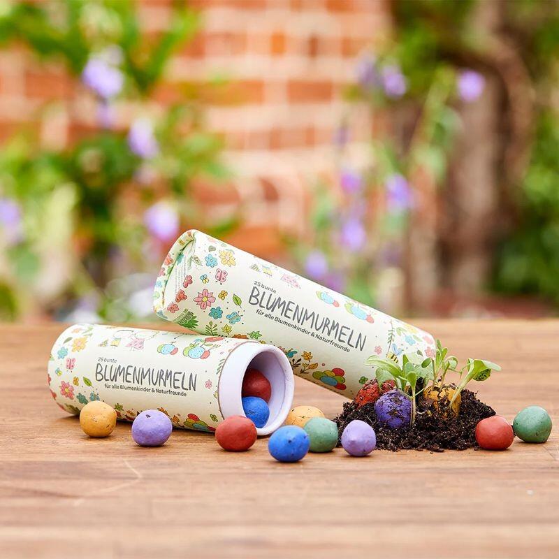 Flower marbles, 25 pieces in roll
