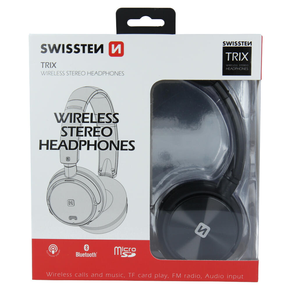 CASQUE BLUETOOTH SWISSTEN STEREO TRIX (micro SD, Radio ) NOIR