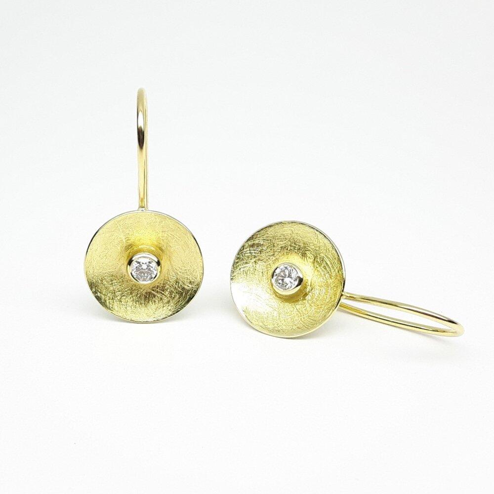 Ohrhänger aus 18kt Gelbgold und Diamanten Ø3.8mm 0,40ct.