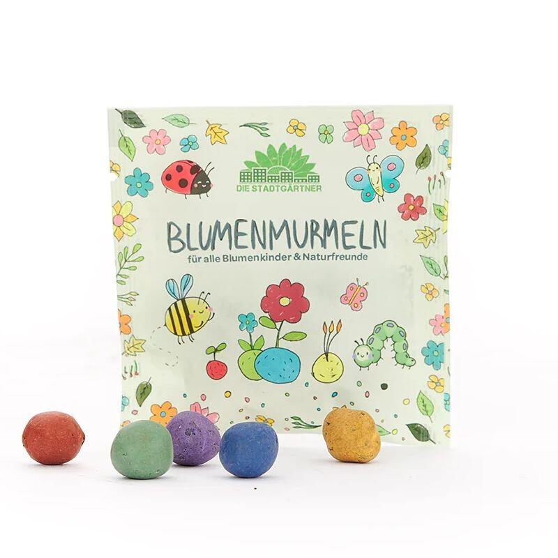 Flower marbles, 5 pieces in bag