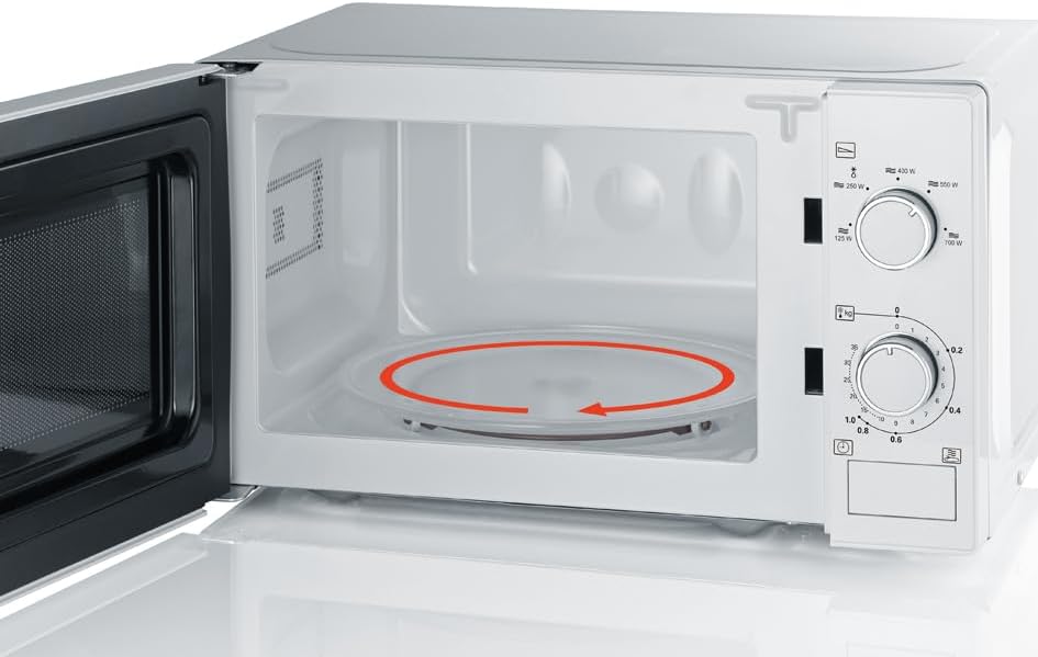 SEVERIN Micro-ondes, pour la décongélation et le réchauffage, appareil à micro-ondes avec plateau tournant pour une répartition uniforme de la chaleur, blanc, MW 7770