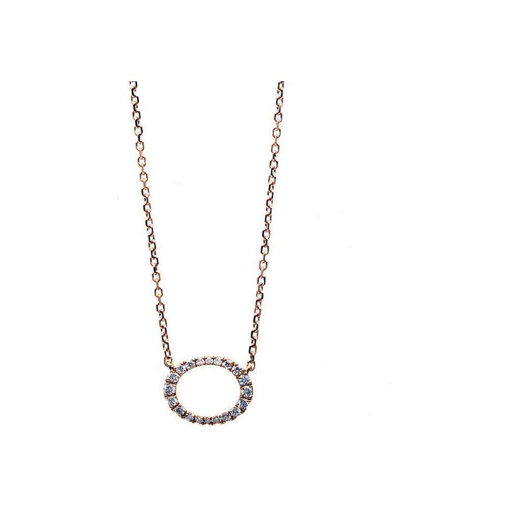 Luna Creation - 4B146R8-3 - Collier - Oval - 18K 750 Rotgold - Diamant 0.14 ct.