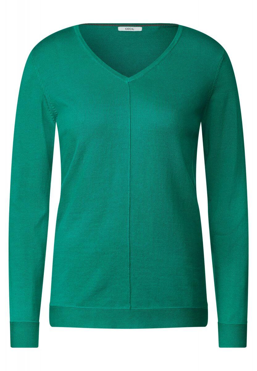 Cecil V-neck sweater - green (14405) - XS | Letzshop