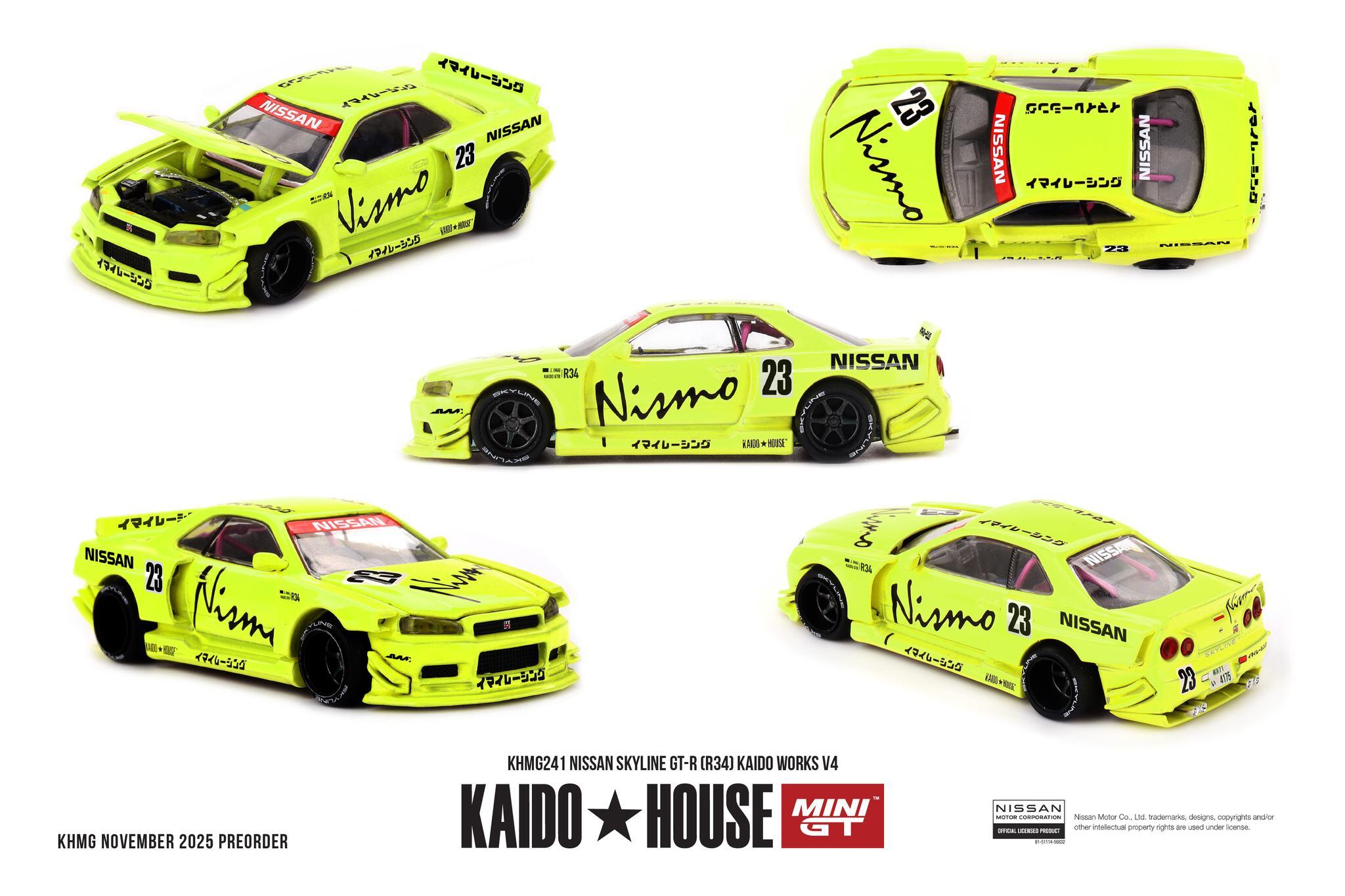 [En précommande] Kaido★House / Mini GT - #KHMG241 - Nissan Skyline GT-R (R34) Kaido Works V4 - 1/64