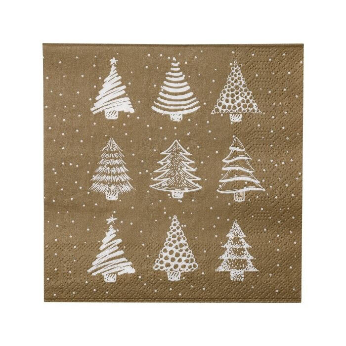 Eglo napkins Trees Pasig gold/white 16.5 x 16.5 cm - 20-pack