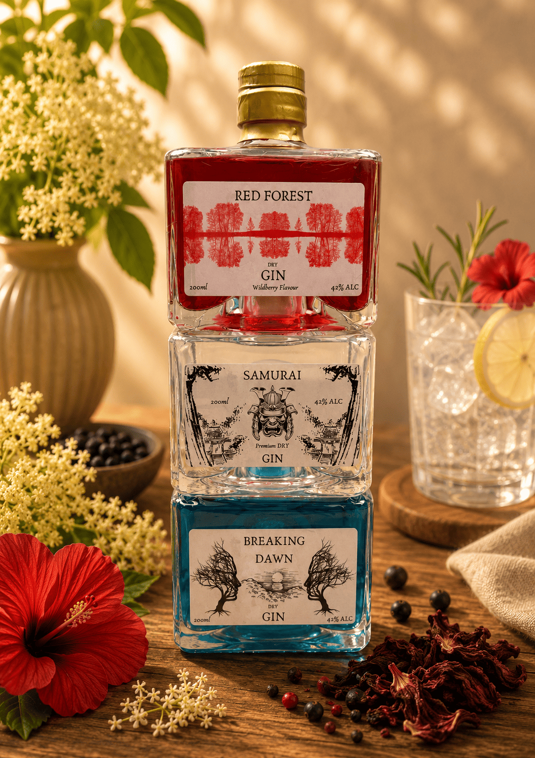 Tripple carré Gin 42% 3x20cl