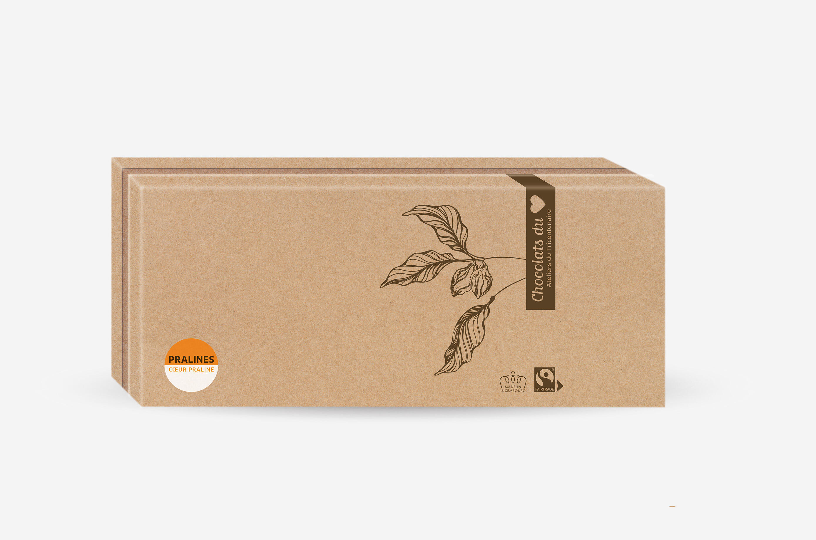 Luxuriöse Geschenkbox 24 Pralinen, PRALINÉES Fairtrade 230g