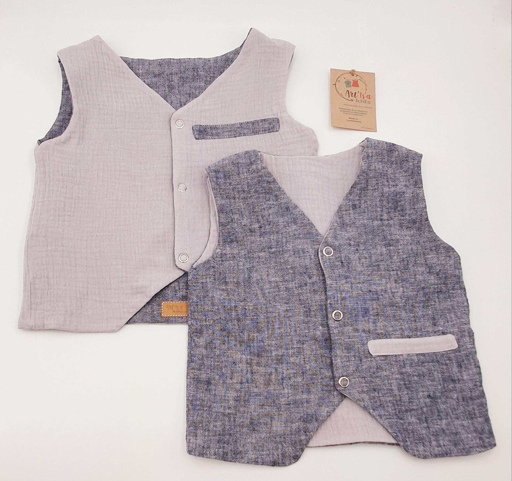 Gilet réversible garçon made in Luxembourg 