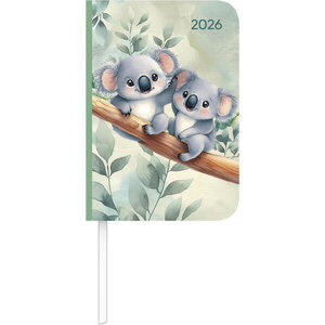 Lady Journal Mini Koala 2026 Maße (B/H): 8 x 11,5 cm, Taschenkalender, 1 Woche/2 Seiten