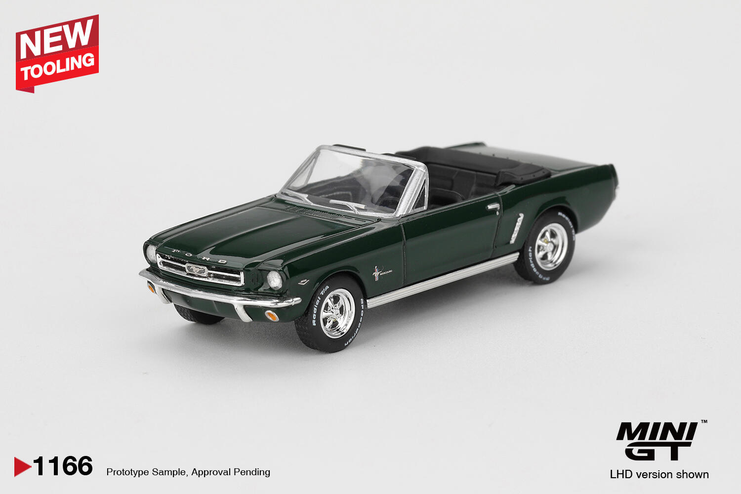 [Vorbestellbar] MINI GT - #MGT01166-L - 1964 Ford Mustang Convertible - Highland Green - 1/64