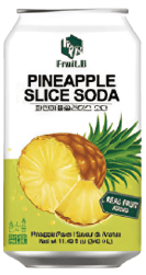 FRUIT B Soda à l’ananas 340ml - Contient une tranche d'ananas tel un cocktail wow !