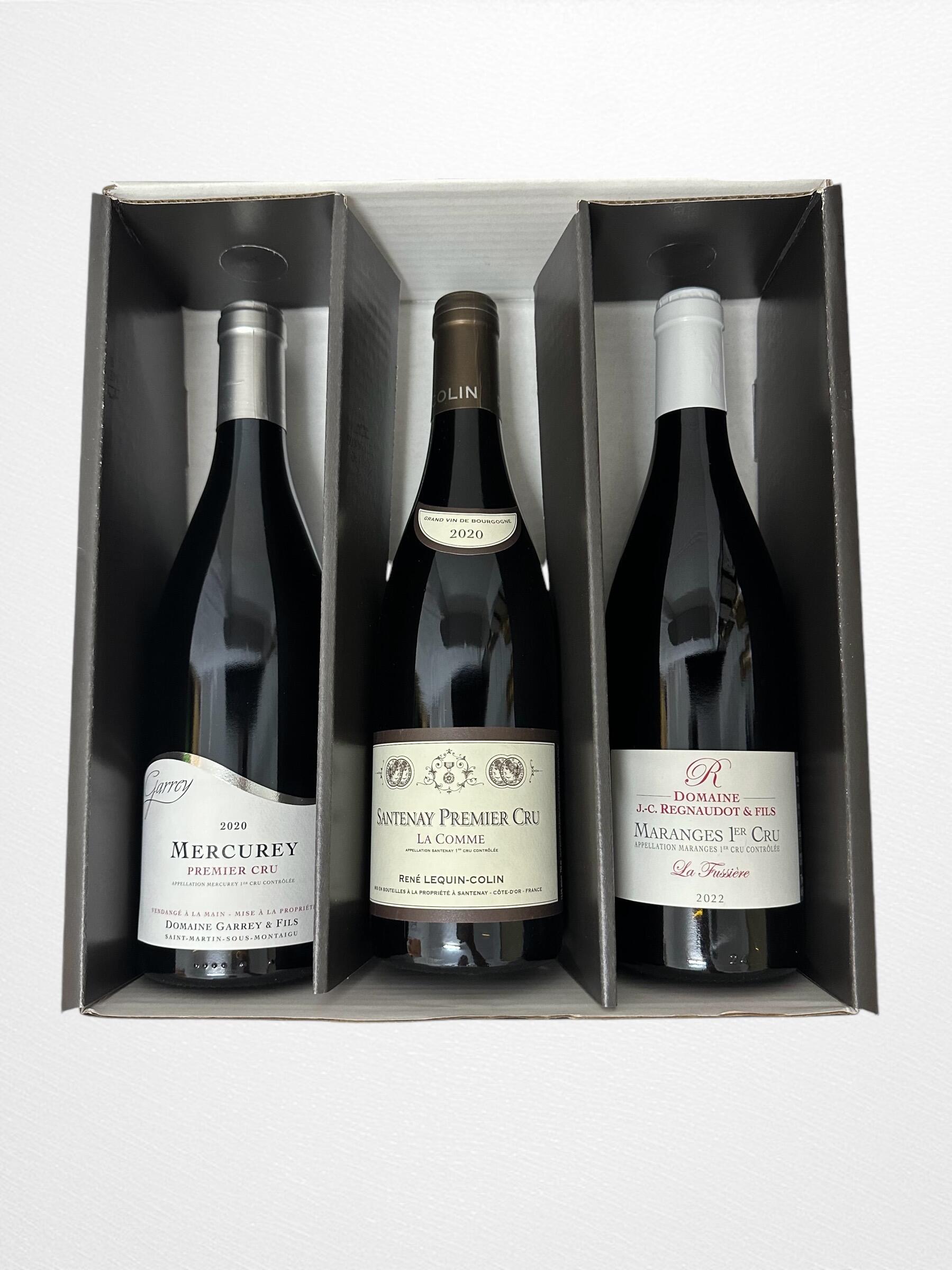 3-Flaschen-Geschenkbox "Bourgogne rouge 1er cru"