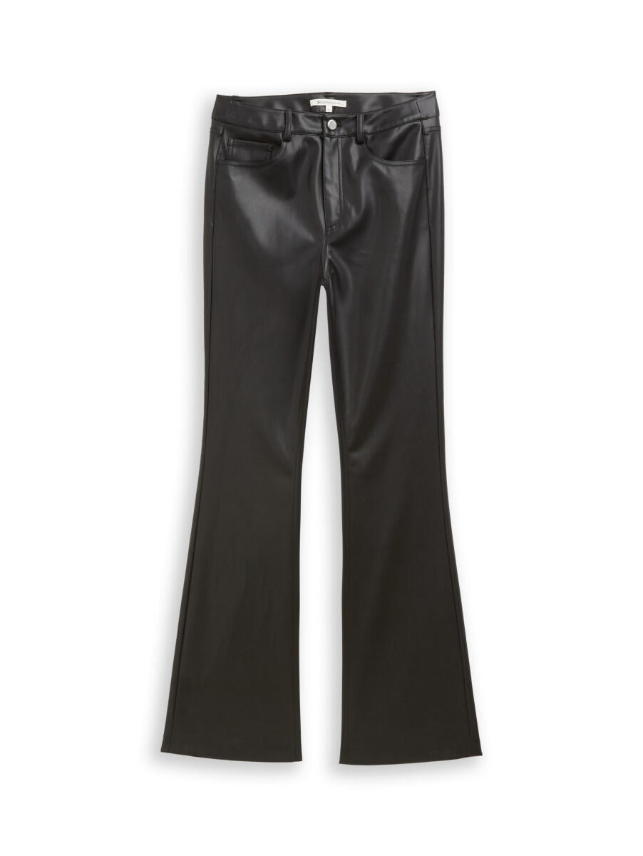 Pantalon évasé effet cuir